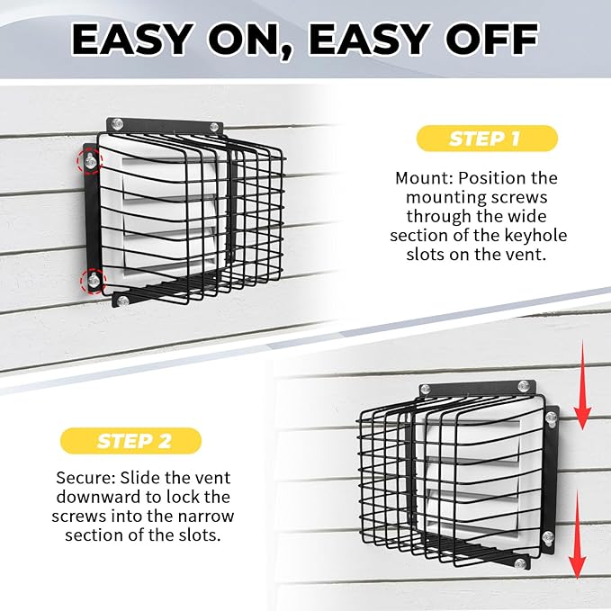 Universal Outside Bird Guard - Stainless Steel Construction Vent Cover, Fits 3 inch to 4 inch Vent Hoods, Prevents Birds, Rodents and Debris from Entering Dryer or Bathroom Exhaust Fan, Black - Image 6