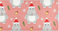 Merry Christmas Hippopotamus Pink decorative rugs for bathroom anti-mold tub mats non slip for entrance hall accessories 39x20in tapetes para ba?o by Unknown