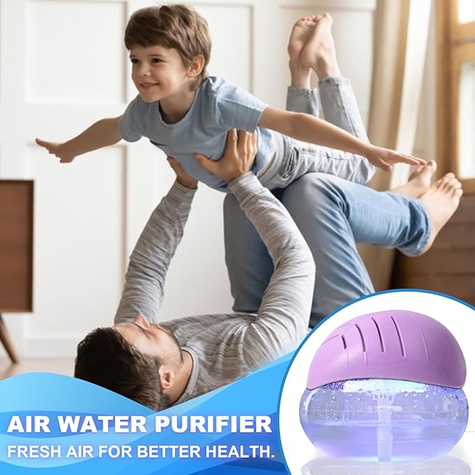 Air freshener (Purple) - for Home, Bedroom and Office - Essential Oil Aroma Diffuser with LED Coloured Night Light with Soothing Water Flow Sound - Water Filtered air Purifier for Pets and Smokers. - Image 4