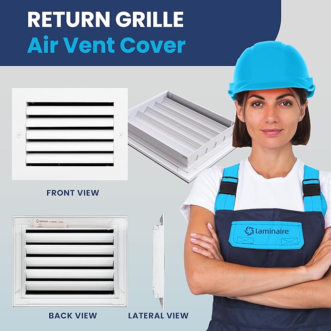 8x6 Inch (Duct Opening) Air Return Vent Cover Decorative – Premium Aluminum AC Vent Cover for Ceiling & Wall, Rustproof Grille, Ideal for Home HVAC Grille, Durable & Easy to Install by ACLAMINAIRE - Image 2