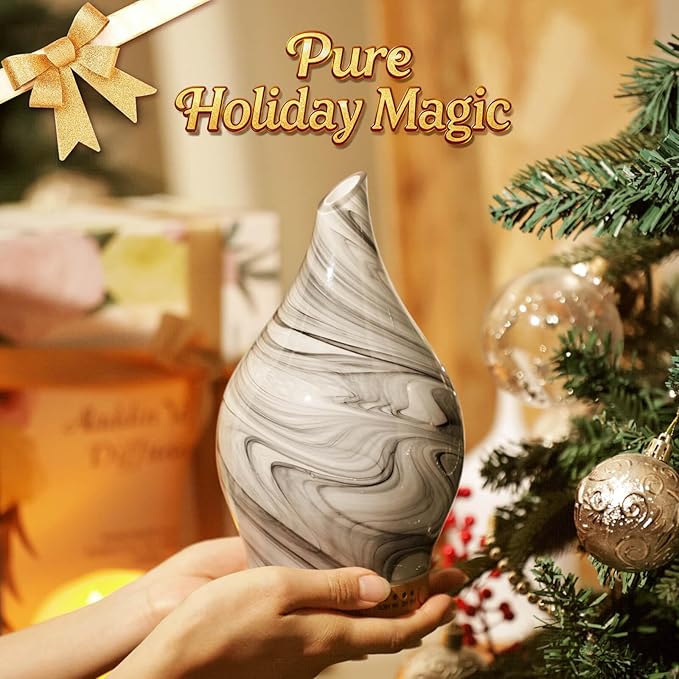 Porseme 150ml Essential Oil Diffuser Glass Color Changing Aroma Air Diffusers Aromatherapy Ultrasonic Cool Mist Humidifier 6 Running Hours Waterless Auto-Off for Sleeping, Yoga, Office, Spa (Ink) - Image 6