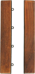 Bare Decor EZ-Floor End Trim Piece Interlocking Flooring in Solid Teak Wood (Set of 2) by BareDecor