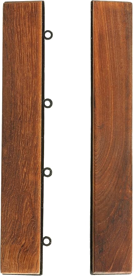 Bare Decor EZ-Floor End Trim Piece Interlocking Flooring in Solid Teak Wood (Set of 2) by BareDecor
