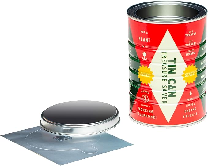 Retro Tin Can, Studio MPLS Designs, Collectable, Peel & Stick Valved End with Metal Lid, 8-12oz (4.0625 x 5.5 in) (Treasure Saver Design) - Image 4