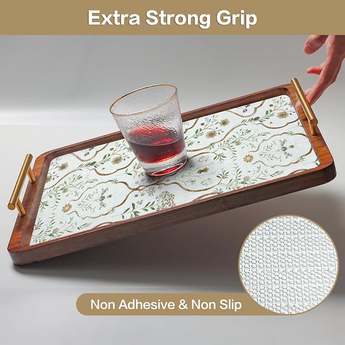 Drawer and Shelf Liner for Kitchen Cabinets Non-Adhesive Drawer Liners Strong Grip Floral Shelf Liners Non-Slip Cabinet Liner,Waterproof Kitchen Cabinet Liners for Shelves,12IN × 10FT - Image 4