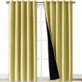 NICETOWN Paler Yellow Full Shade Curtain Panels, Pair of Energy Smart & Noise Blocking Out Blackout Drapes for Dining Room Window, Thermal Insulated Guest Room Lined Window Dressing, 70 x 84 inch by NICETOWN