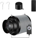 MELONFARM 6 inch Air Carbon Filter Smelliness Control with Australia Virgin Charcoal, Built-in 14cm Fan Low Nois and Speed Controller, Smelliness Scrubber for Inline Duct Fan, Grow Tent 6" x 13.4" by MELONFARM