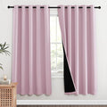 NICETOWN 100% Blackout Window Curtain Panels, Baby Pink, 2 Pieces, 70-inch Wide Per Panel, Full Light Blocking Drapes with Black Liner for Nursery, 72-inch Drop Thermal Insulated Draperies by NICETOWN