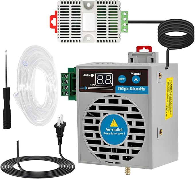 Auto Small Dehumidifier for Grow Tent/Electric Box/Storage Cabinet/Closet/Safes, Smart Dehumidification Kit Eliminates Moisture for Confined Space With Humidity Control, AC/DC 85-265V, Auto Shut Off by Unknown