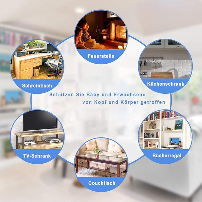 Edge Protector 100% Silicone, Baby Proofing Clear Table Corners Guards, Pre-Taped Adhesive Soft for Kids Proof Safety, Wall Furniture Bumper - Image 2