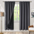 BGment Thermal Insulated 100% Blackout Curtains for Bedroom with Black Liner, Double Layer Full Room Darkening Noise Reducing Rod Pocket Curtain (42 x 72 Inch, Dark Grey, 2 Panels) by BGment