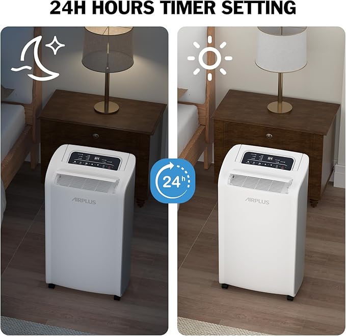 AIRPLUS 4,500 Sq.Ft 70 Pint Dehumidifier for Basements and Home-with Drain Hose,Efficient,Energy-with Dual Protection and 4 Smart Modes,24H Timer,Defrost,for Large room - Image 7