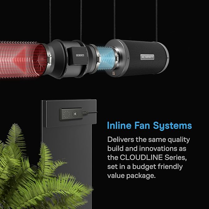 AC Infinity Air Filtration Kit 8”, CLOUDLINE LITE Inline Fan and Carbon Filter Combo, Cooling and Ventilation System for Grow Tents, Hydroponics, Indoor Gardening - Image 2