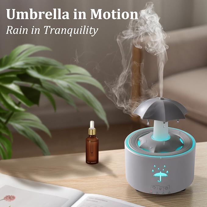 Essential Oil Diffuser for Home, Bedroom Humidifiers, Air Scent Aroma Aromatherapy Ultrasonic Humidifier Machine Timer Small Mini difusor de Aromas para casa Living Room Office Decor Gifts Raindrop - Image 2