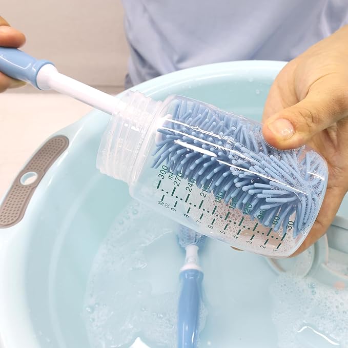 Silicone Cleaning Brush, 12" Long Handle Water Bottle Cleaner for Baby, Sports, Vase, Glassware, and Smaller Diameter Openings - Image 3