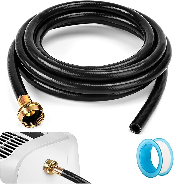 Dehumidifier Drain Hose 3/4 Inch FHT, 12 Ft,with Premium Brass Connectors to Prevent Water Leakage, Drain Hose Compatible with Most Brands of Dehumidifiers by Ucandy