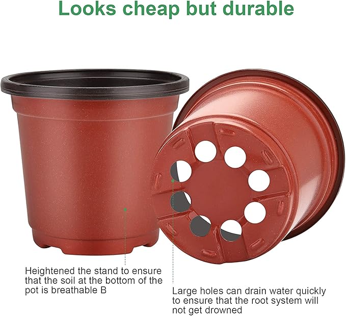 MIXC Plant Nursery Pots with Humidity Dome 4" Soft Transparent Plastic Gardening Pot Planting Containers Cups Planter Small Starter Seed Starting Trays for Seedling with 10pcs Plant Labels，30 Sets - Image 3