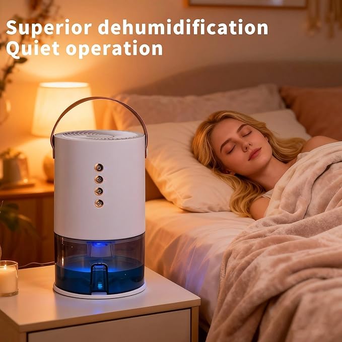Dehumidifiers for Home, 60 Oz Small Dehumidifier for Basement. Portable Dehumidifier for Bedrooms, Bathrooms, Closets, and RVs, with Automatic Shut-off And Color Indicator Lights. - Image 7