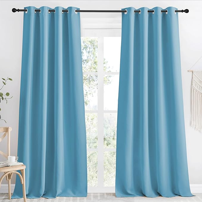 NICETOWN Blackout Curtain 118 inch Long, Teal Blue, W55 x L118, 1 Panel, Thermal Insulated Window Treatment with Grommet Room Darkening Thermal Insulated Panel for Bedroom/Living Room by NICETOWN
