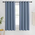 NICETOWN Blackout Stone Blue Curtains 63 inch Length - Window Treatment Energy Saving Thermal Insulated Room Darkening Grommet Drapes for Living Room (1 Panel, W46 x L63) by NICETOWN