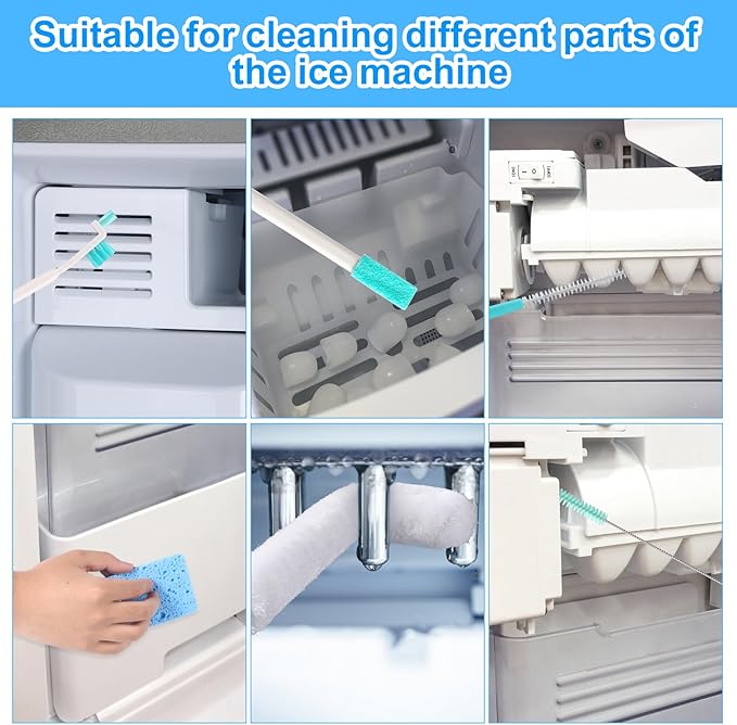 10pcs Ice Maker Cleaner Brush, Portable Ice Machine Cleaner Tool Cleaning Set for Crevice & Tight Spaces - Image 4