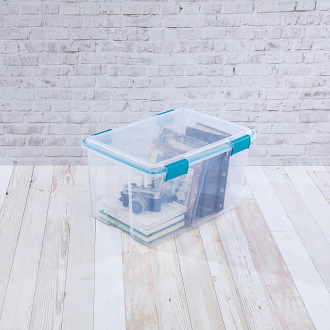 Sterilite 16-Pack Gasket Box, Weather-Resistant Storage Bins with Latching Lids, 54 Quart - Heavy-Duty Organizing Containers for Closet, Bathroom, and Office - Image 8