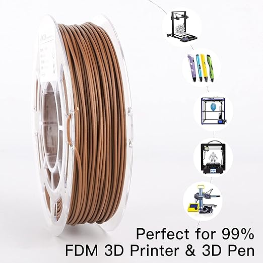 AMOLEN Wood PLA Filament Bundle 3D Printer Filament Wood Sets,Walnut,Cherry,Bamboo,Ebony,3D Printing Filament,PLA Filament 1.75mm,200g*4 Spools - Image 5