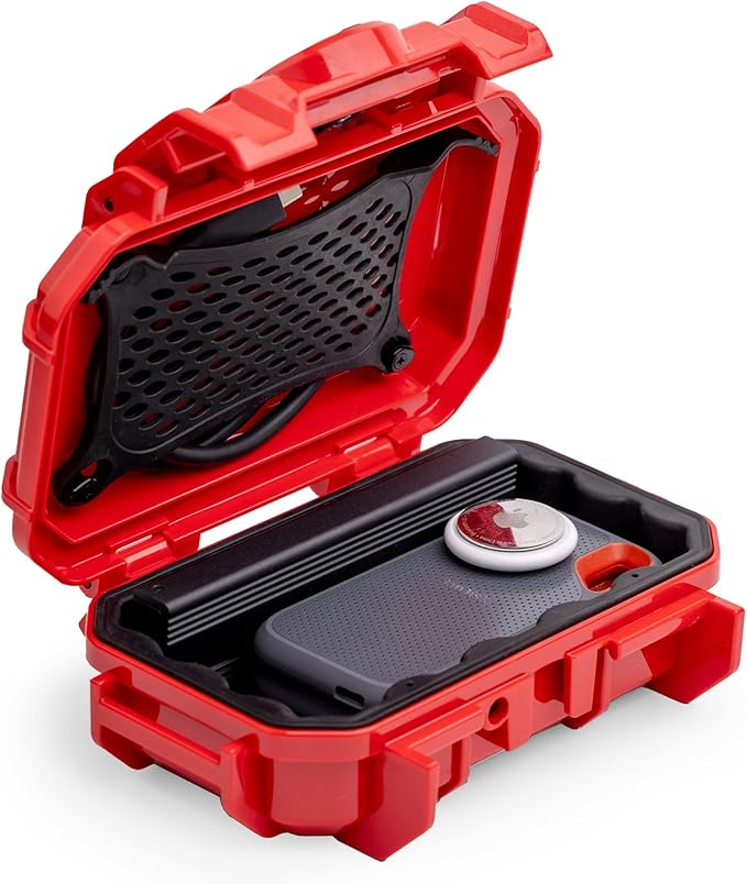 Evergreen 52 Waterproof Dry Box Protective Case - Travel Safe/Mil Spec/USA Made - for Cameras, Camping, Fishing, Hiking, Traveling, Water Sports, Knives, Survival (Red) by EvergreenCases