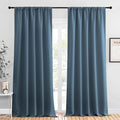 NICETOWN Blackout Curtains for Living Curtains, Smoky Blue, 2 Panels, 52 by 95, Room Darkening Window Curtain Panels, Easy-Care Solid Thermal Insulated Draperies/Drapes for Daughter Room by NICETOWN