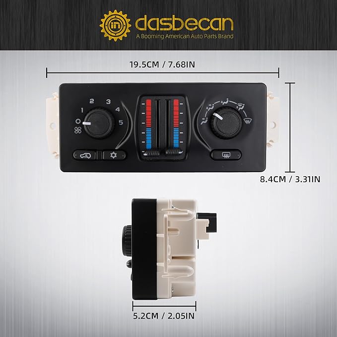 Dasbecan 599-210XD AC Control Panel Compatible with 2003-2007 Chevy Silverado Tahoe Trailblazer Avalanche/GMC Sierra Yukon/Buick Envoy/Cadillac Escalade Climate Control Module - Image 4