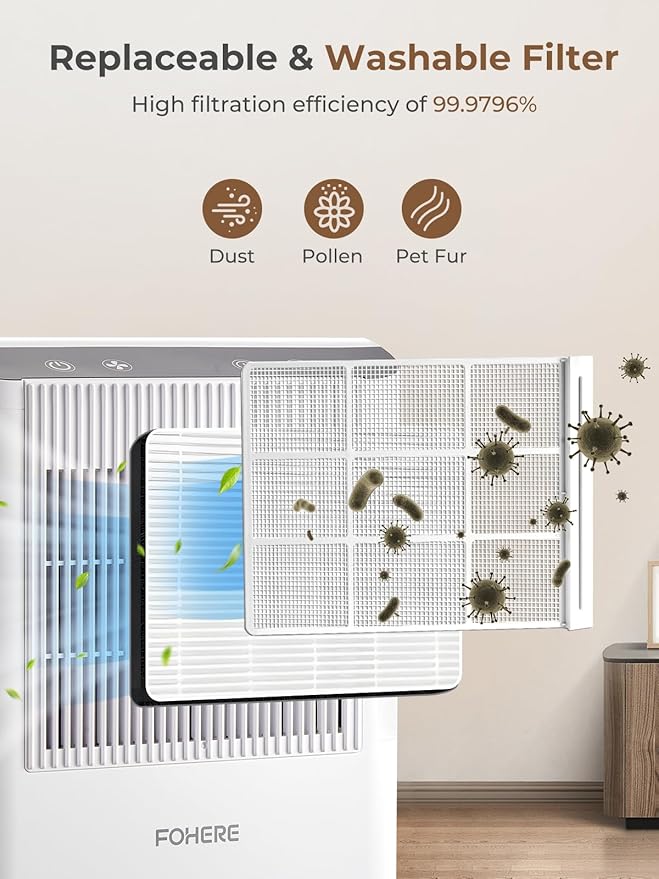 Dehumidifier for Home 1000 Sq.Ft, 85OZ Dehumidifiers for Basement Bedroom Bathroom with Drain Hose, Auto Shut Off, Humidity Display & 7 Color Light - Image 6