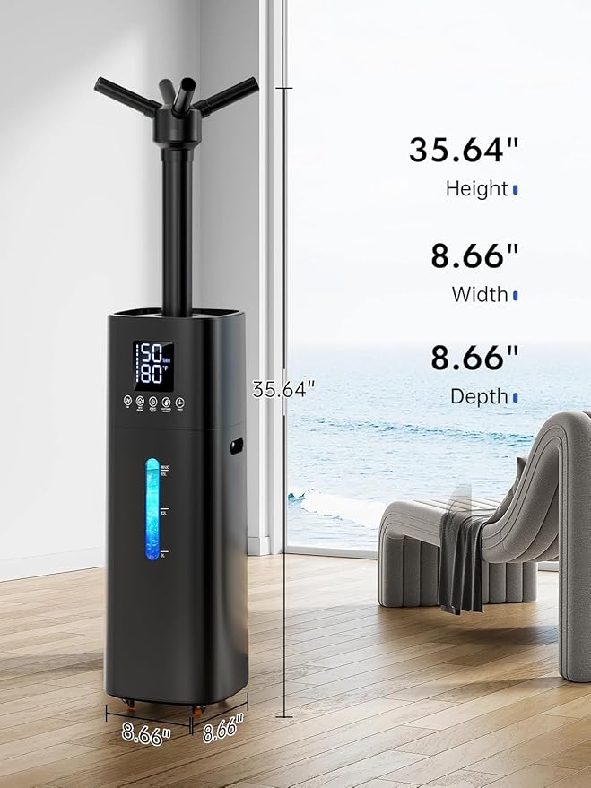 15L/4Gal Humidifier Large Room, 600mL/h Misting, 1200ft² Coverage, Auto Humidity Control, 72H Runtime, Top Fill, Aroma Diffuser, Sleep Mode, 12H Timer, Auto Shutoff Protection - Image 9
