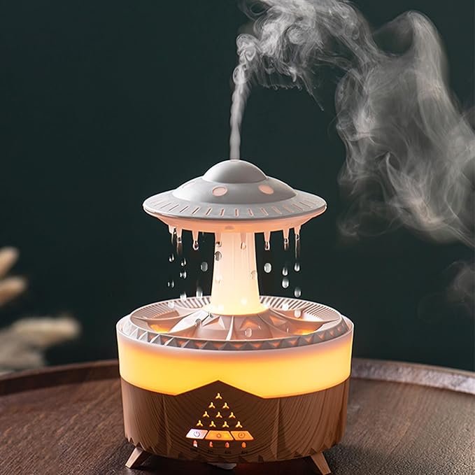 Raindrop Humidifiers for Bedroom -Essential Oil Diffuser with 7 Colors LED Lights,Air Humidifiers,Cool mist humidifier with 4 timers,Vaporizers for nursery,family,bedroom and office(No remote control) by fuliyingAhealthierhome