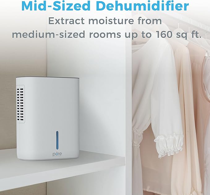 Pure Enrichment PureDry Deluxe Dehumidifier - Mid-Sized 1.5L Water Tank Eliminates 500ml/day in Excess Moisture from Closets, Bathrooms, Basements, Boats, Kitchens and Other Small to Mid-Sized Areas - Image 2