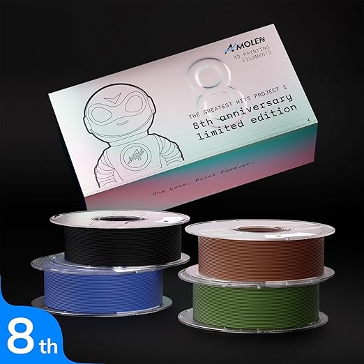 AMOLEN Matte PLA Filament 1.75mm Bundle, Chocolate Brown, Amolen Blue, Black, Olive Green, 4 * 1KG - Image 2