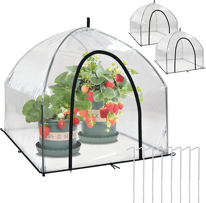 24.5″ *24.5″ *20.5″, Mini Greenhouse Winter Plant Warm Covers - Raised Bed Cover for Seed Starting, Warm Tent Freeze Protection Humidity Domes for Gardening & Winter Shelter and Protecting Plants 2pcs by CHPPEY