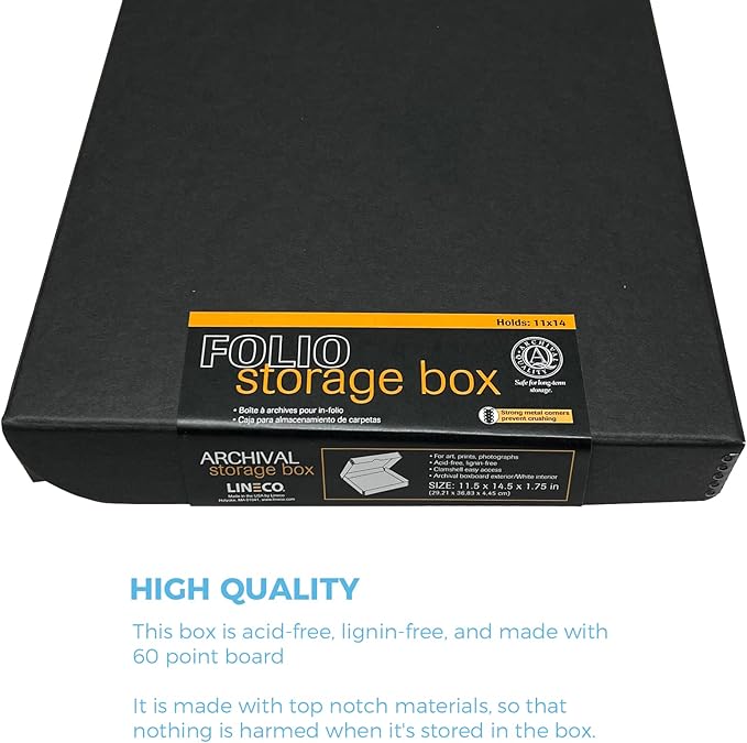 Lineco 11x14 Black Clamshell Archival Folio Storage Box. Acid-Free with Metal Edge, Preserve Photos or Documents, Crafts, DIY. (Pack of 2) - Image 5