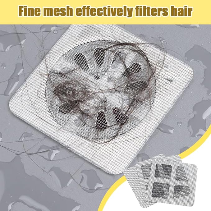 Disposable Hair Drain Stickers, 2025 Upgraded Disposable Floor Drain Filter Stickers, Bathroom Shower Drain Protector, Mesh Cover Floor Drain Sticker for Kitchen Bathroom Tub (10) - Image 3