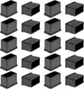 20Pcs Rectangle Rubber Furniture Leg Caps 1.18" x 0.59"(30mm x 15mm), Vinyl Flexible Chair Leg Floor Protectors for Patio Indoor Chair Table by Bonsicoky