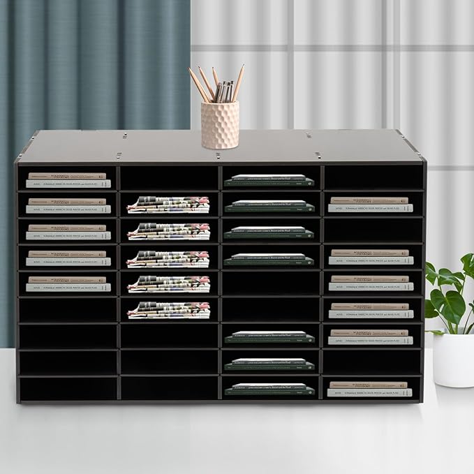 Literature Organizers 24/36Slots Mail Sorter Compartment Files Rack File Cabinet Mail Organizer Office Mailbox Storage Files Manuals Books for Office Company (BGQHQNS6WDFKH - 36 Slots - Black) - Image 6