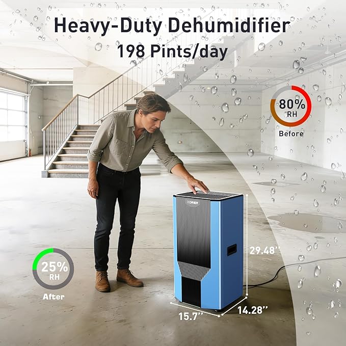 198 Pints Dehumidifier with Pump and Drain Hose for Commercial and Industrial Large Room, Basements, Storages, Warehouses, Auto Defrost, LGR Tech, 5 Years Limited Warranty - Image 5