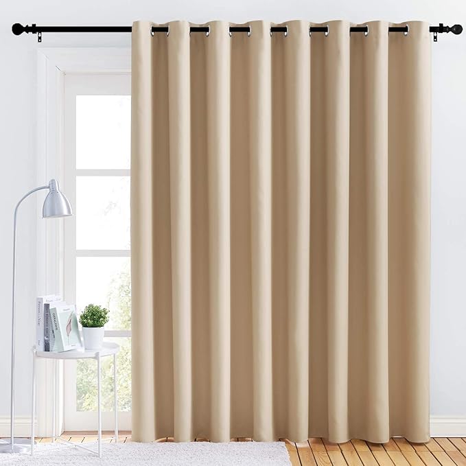 NICETOWN Thick Blackout Curtain and Drape - (120 x 84, Biscotti Beige, 1 Panel) Thermal Insulated Grommet Top Window Drapery for Bedroom, Block Out Light Curtain Panel - Image 2