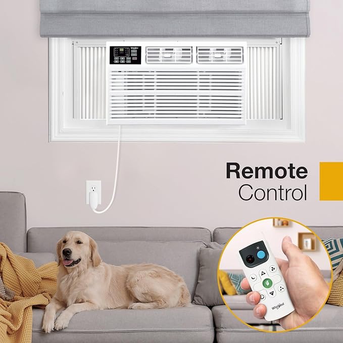 Whirlpool 8,000 BTU Window Air Conditioner with Supplemental Heat, Window Mounted AC Unit with Heater for Apartment, Living Room, Bedroom, Rooms up to 350 Square Feet - Image 6