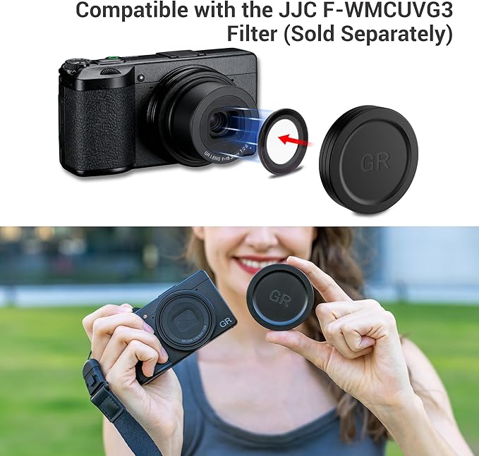 JJC Aluminum Lens Cap for Ricoh GR IV GRIV GR4 HDF Monochrome Digital Camera Accessories, Lens Protective Cover with Soft EVA Interior, Dustproof and Anti-Scratch Lens Protector for GR 4 - Image 7
