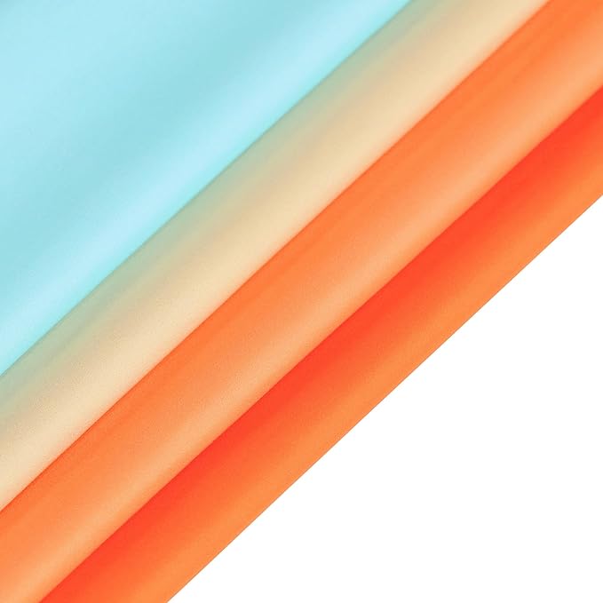 L.Z.E Blue Orange Ombre Privacy Sheer Curtains 96 Inches Long 2 Panels Set Orange Light Filtering Non-See-Through Curtains & Drapes for Living Room Bedroom Nursery Grommet Top - Image 6