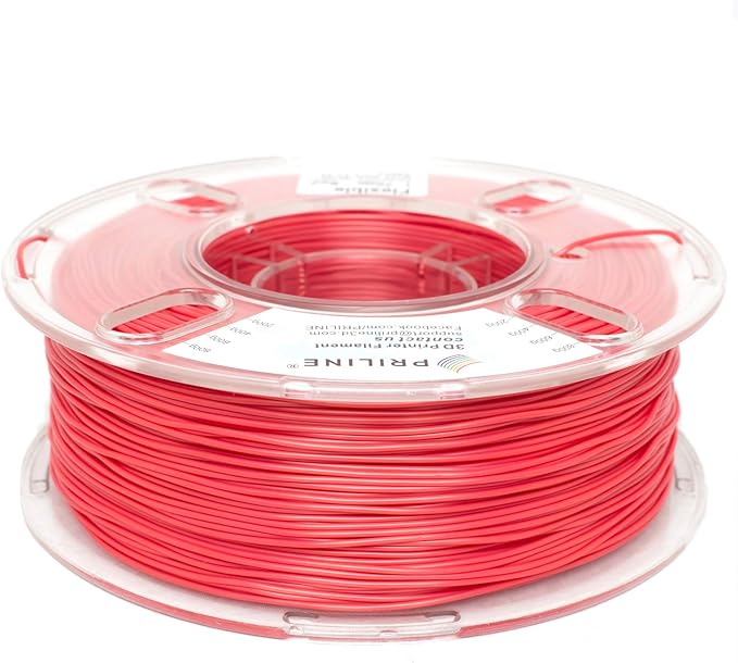 TPU Filament，PRILINE 98A TPU Flexible Soft 3D Printer Filament，1KG 1.75mm Spool Durable Flexible Material, Red - Image 4