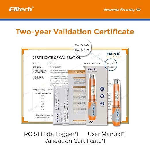 Elitech USB Temperature Data Logger Reusable Digital Recorder Medical Refrigerator Thermometer Programmable Monitor RC-51 32000 Points High Accuracy (50 Packs) - Image 6