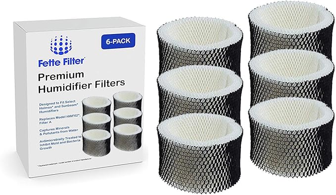 Fette Filter - Humidifier Filter Compatible with Holmes HWF62 & HWF62CS, Filter A (Pack of 6) by Fette+Filter