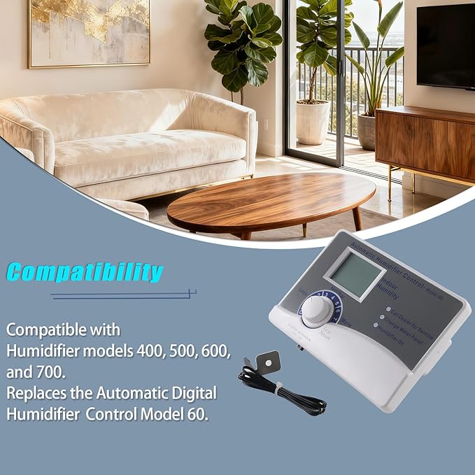 Model 60 Automatic Digital Whole House Humidifier Control Humidistat with Outdoor Temperature Sensor, Compatible with 400, 500, 600, 700 Series, 24VAC - Image 3