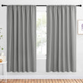 NICETOWN 2 Panels Blackout Curtains, Rod Pocket Window Curtains Room Darkning Drapes for Bedroom/Living Room, Thermal Insulated Solid Draperies for Home Office/Study, 62 by 72-Inch, Silver Grey by NICETOWN